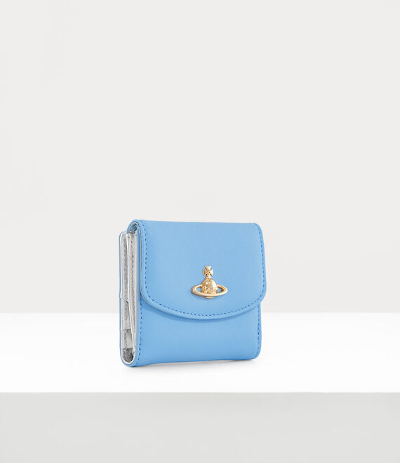 Vivienne Westwood Saffiano Small Wallet in LIGHT BLUE